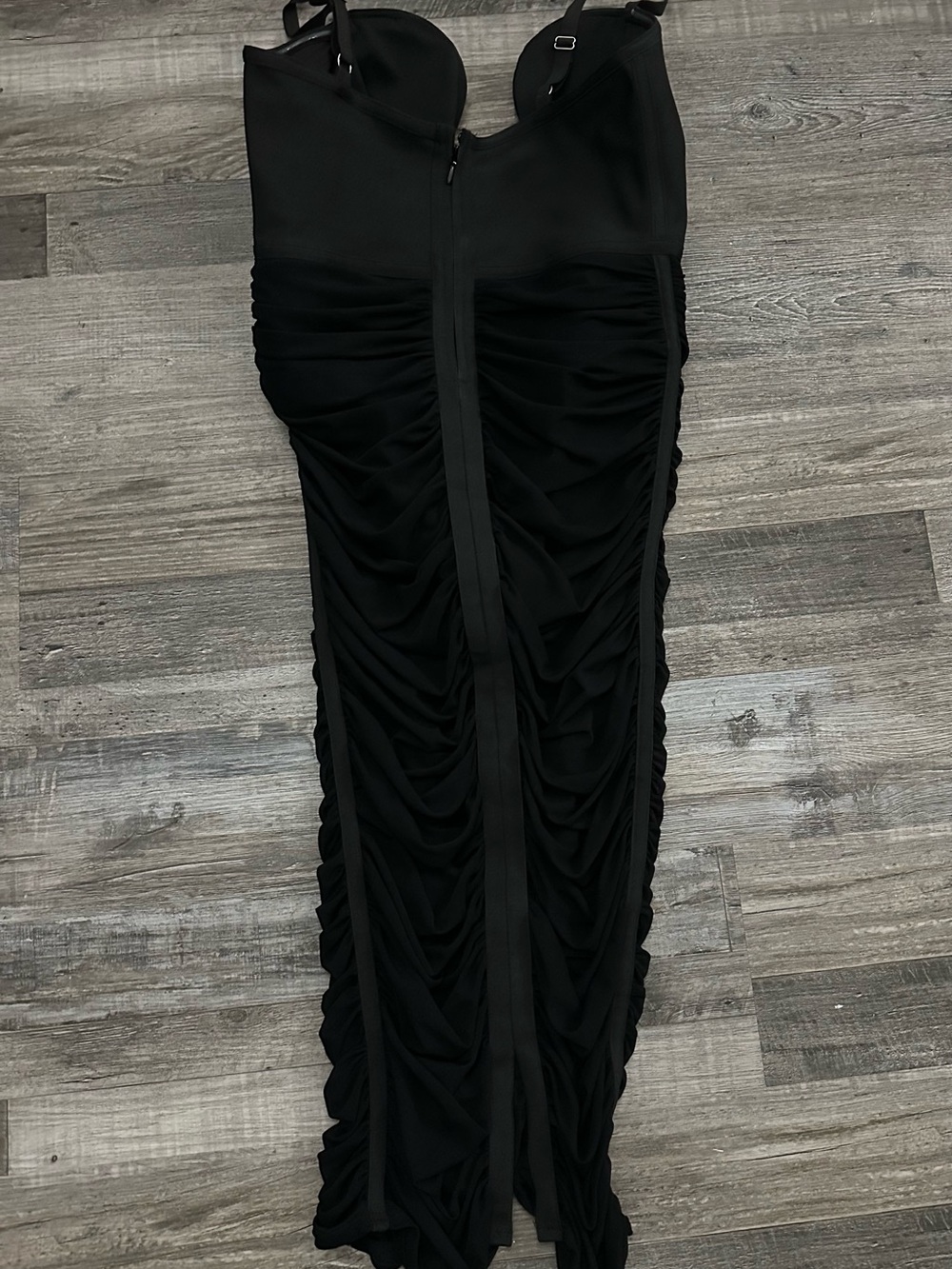 Fashion Nova NWT Black Bandage Ruched Midi Dress-Analise - Picture 4 of 7